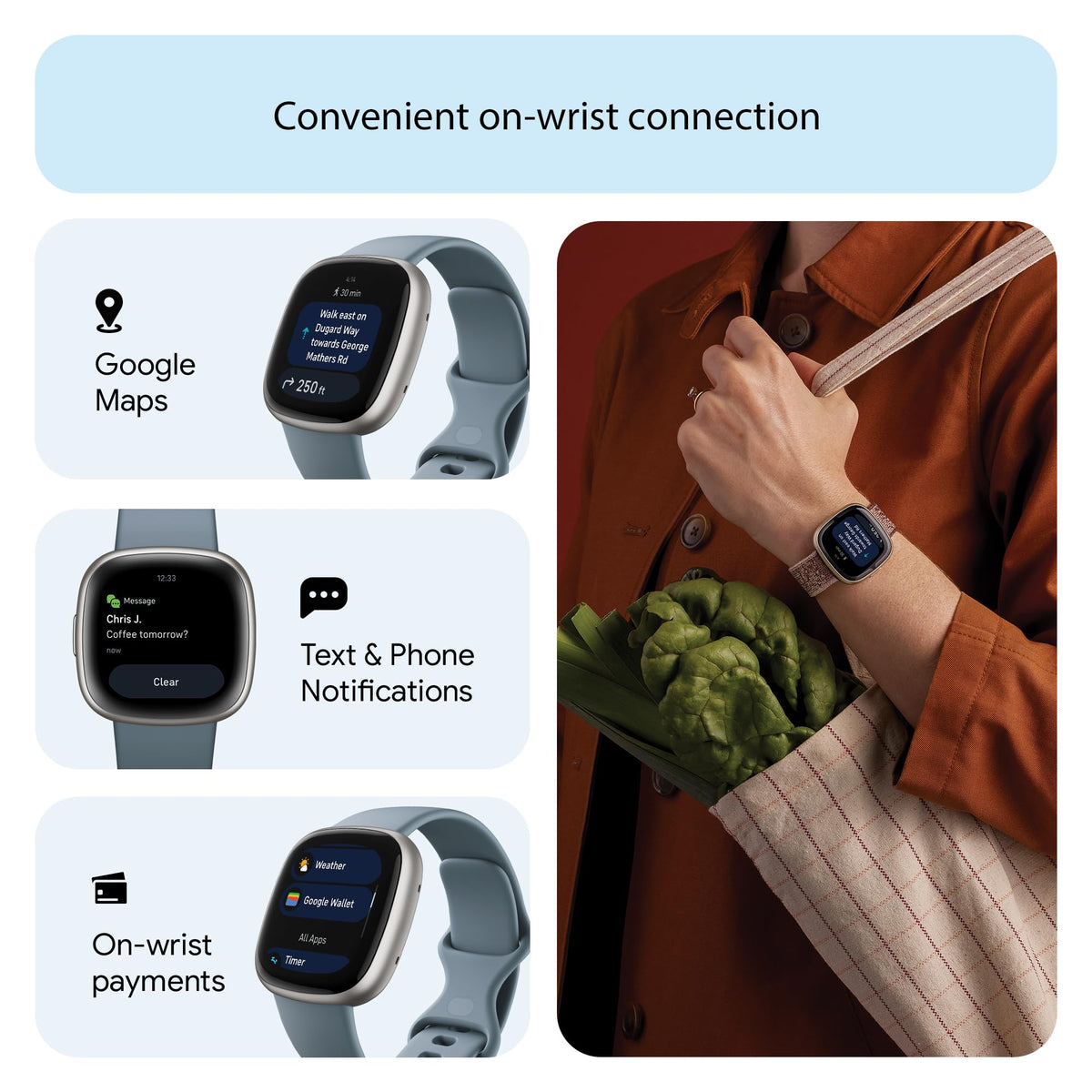 Fitbit Google Versa 4 Fitness Smartwatch with 3 Months Google Health Membership Included and up to 6 days battery life - compatible with iOS & Android, Beet Juice/Copper Rose Aluminium
