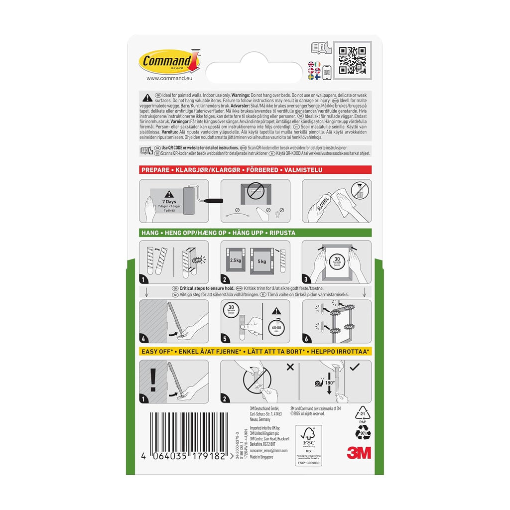 Command strips for picture hanging, mixed pack, 16 pairs (32 adhesive strips)