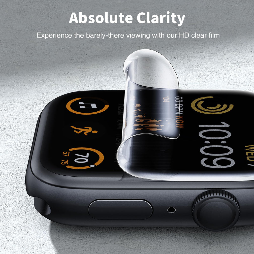 LK 6 Pack Screen Protector for Apple Watch Series 9 8 7 41mm/Series SE 6 5 4 40mm, Screen Protector Compatible for Apple Watch 40/41mm, High Definition, Bubble Free, Clear Flexible TPU Film
