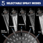 High Pressure Shower Head, HOPOPRO 5-Mode Fixed Showerhead, NBC Recommended