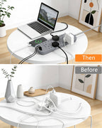 Extension Lead with 2 USB C Slots, 8 Way Power Strip Surge Protector