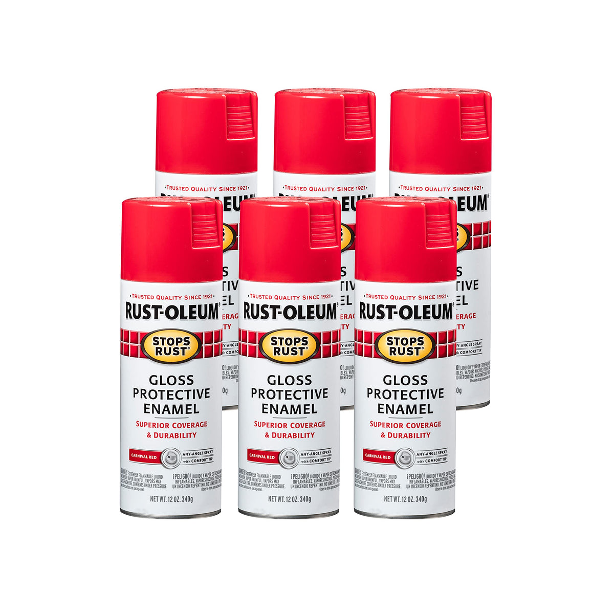 Rust-Oleum 7776830 Stops Rust Spray Paint, 12 oz, Flat Black