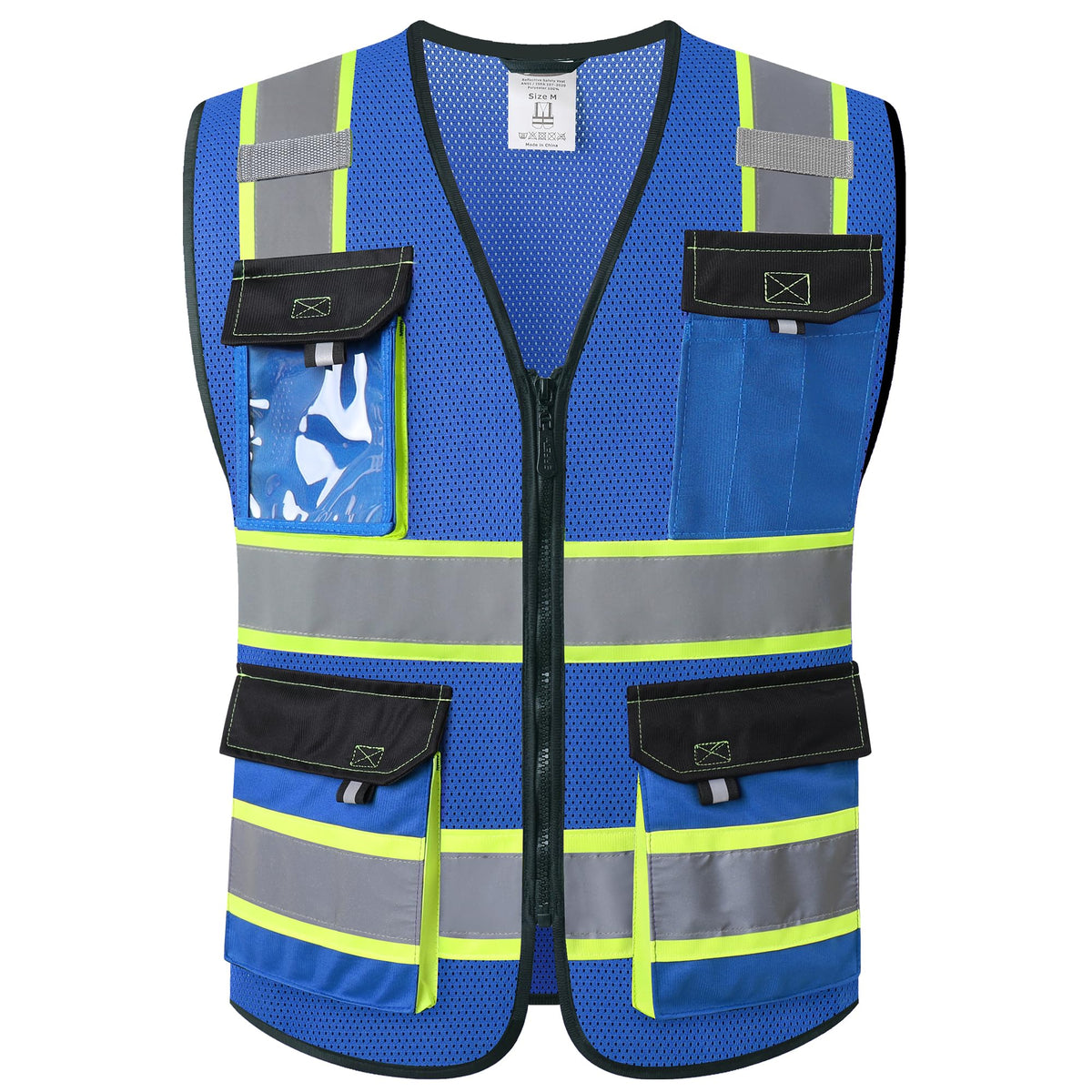JKSafety Safety Vest for Men Women Hi Vis Reflective Vest JK220 OBlack L