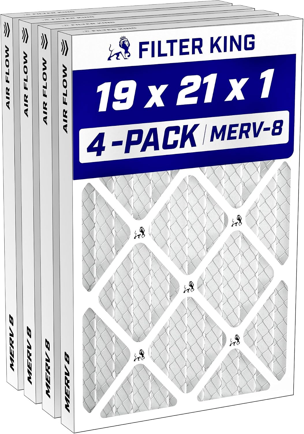 Filter King 24x30x1 Air Filter MERV 8, AC Furnace Filters (4-Pack)