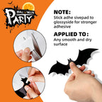 120Pcs 3D Bats Halloween Decorations Wall Decor Realistic PVC Bat Stickers