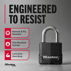 Master Lock Magnum Outdoor Padlock, Heavy Duty Keyed Lock M115XDLF, Black