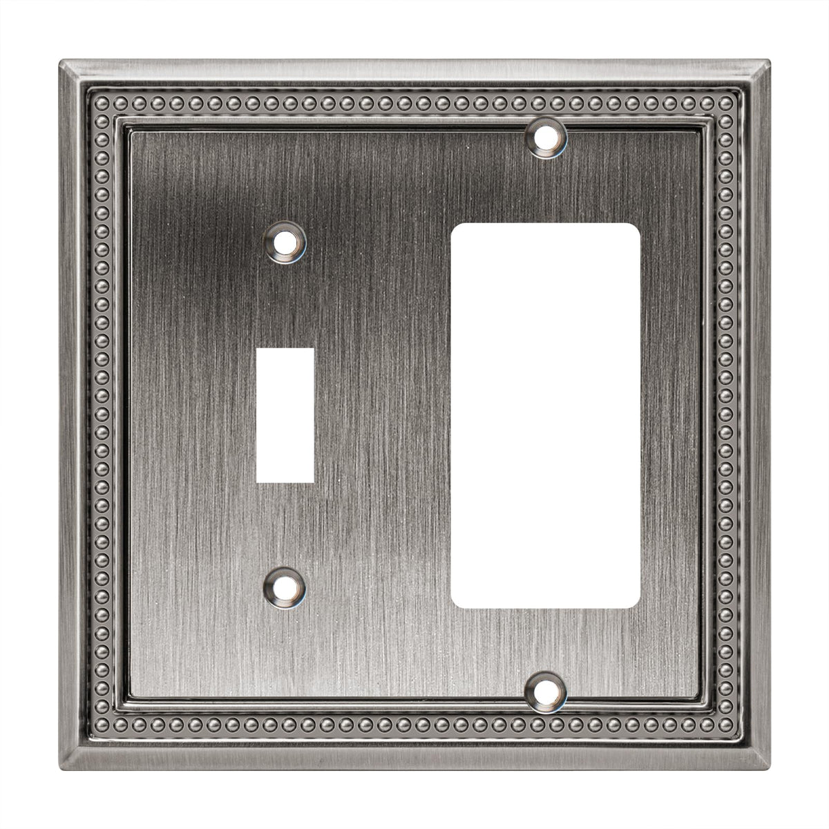 Sunken Pearls Heavy-Duty 4 Toggle Light Switch Plate, Antique Brass, 1 Pack