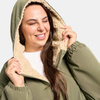 OHS Adults Drying Robe, Gifts for Women Outdoor Water-Resistant Changing Robe Womens Jacket Comfy Sherpa Privacy Robes for Women Men, Stay Dry Swimming Camping Drying Robes - S/M, L/XL