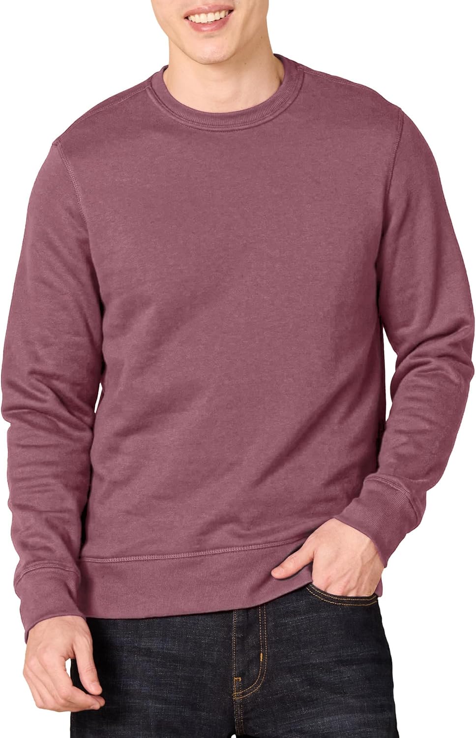 Amazon Essentials Men's Crew-Neck Fleece Sweatshirt with Ribbing (Available in Big and Tall)