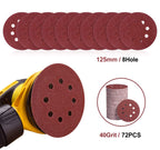 S SATC Sanding Discs 60 Grit 110Pcs Orbital Sander Discs 125mm Hook and Loop Round Orbital Sander Pads for Sanding
