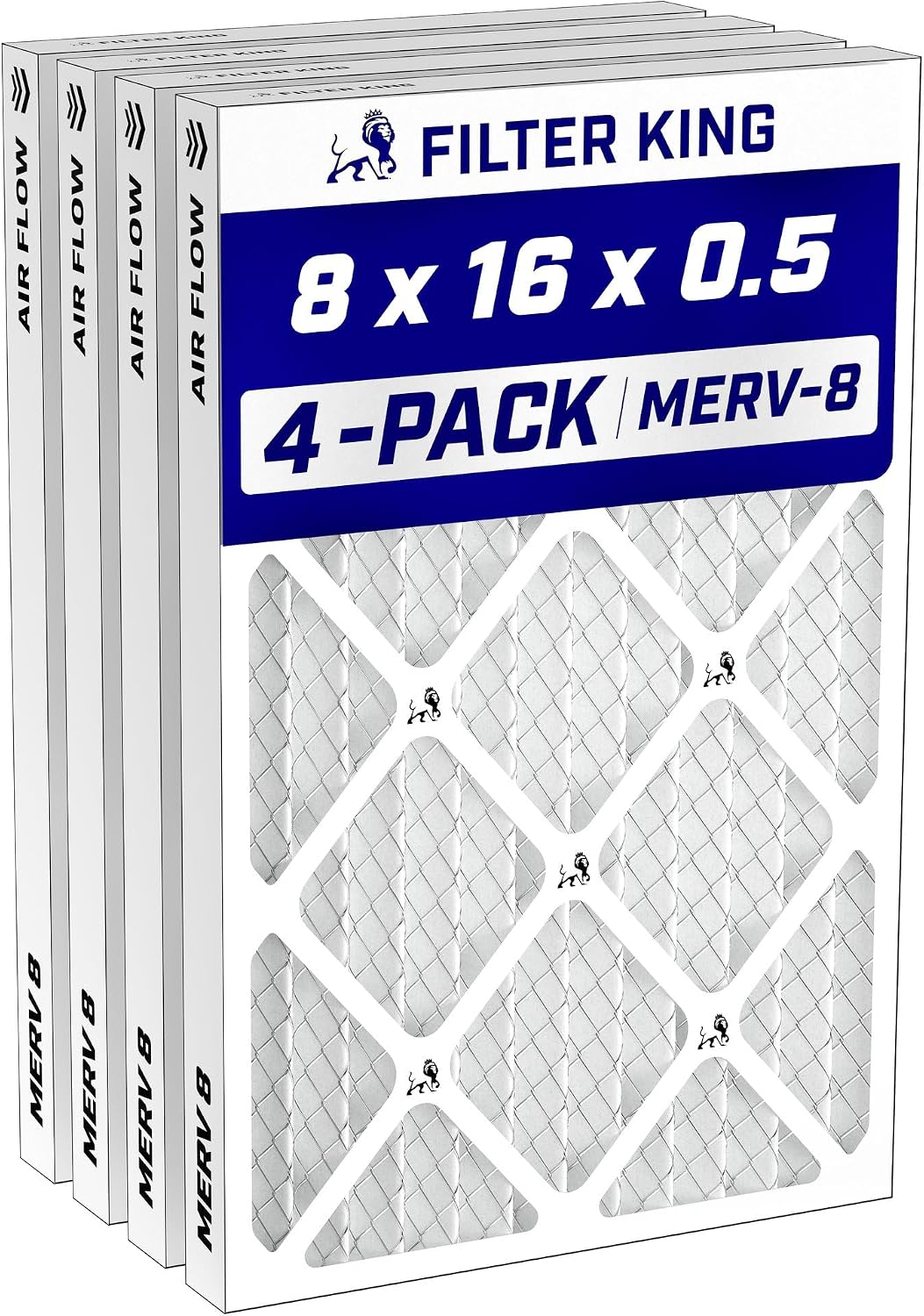 Filter King 24x30x1 Air Filter MERV 8, AC Furnace Filters (4-Pack)