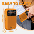 XHDATA D219 Portable Radio Retro FM AM SW Radio Battery Operated for Household Outdoor Camping Hiking Pocket Radio Beige