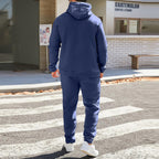 Mens Plain Tracksuit Long Sleeve Hooded Sweatshirt Sweatpants Set Hoodie Joggers Sets 2 Piece Fashion Sweatsuits Activewear Sportswear Men's Clothing UK