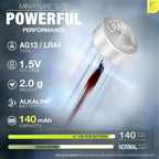LR44 AG13 A76 357 303 SR44 L1154 LR1154 1.5V Alkaline Button Cell Batteries (20 Pack) – High Capacity Coin Batteries for Watches, Toys, Key Fobs & Small Electronics