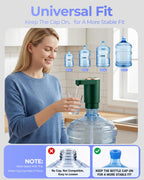 Water Jug Pump for 5 Gallon Bottle – Portable Electric USB-C Charging Dispenser, Dual Powerful Motors, Fast Flow, Fits 2-5 Gallon Jugs – Ideal for Home, Office, Camping, RV, Beige