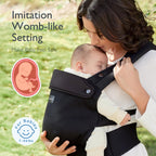 Momcozy Baby Carrier for 3-24M/3.2-20kg, Waist 64-127cm, Cotton Black