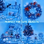 Christmas Lights Outdoor Battery Operated String Lights Total 100LED 33Ft with Timer 8 Modes 16.4Ft*2 Waterproof Outdoor Indoor for Christmas Decor, Warm White, 2-Pack
