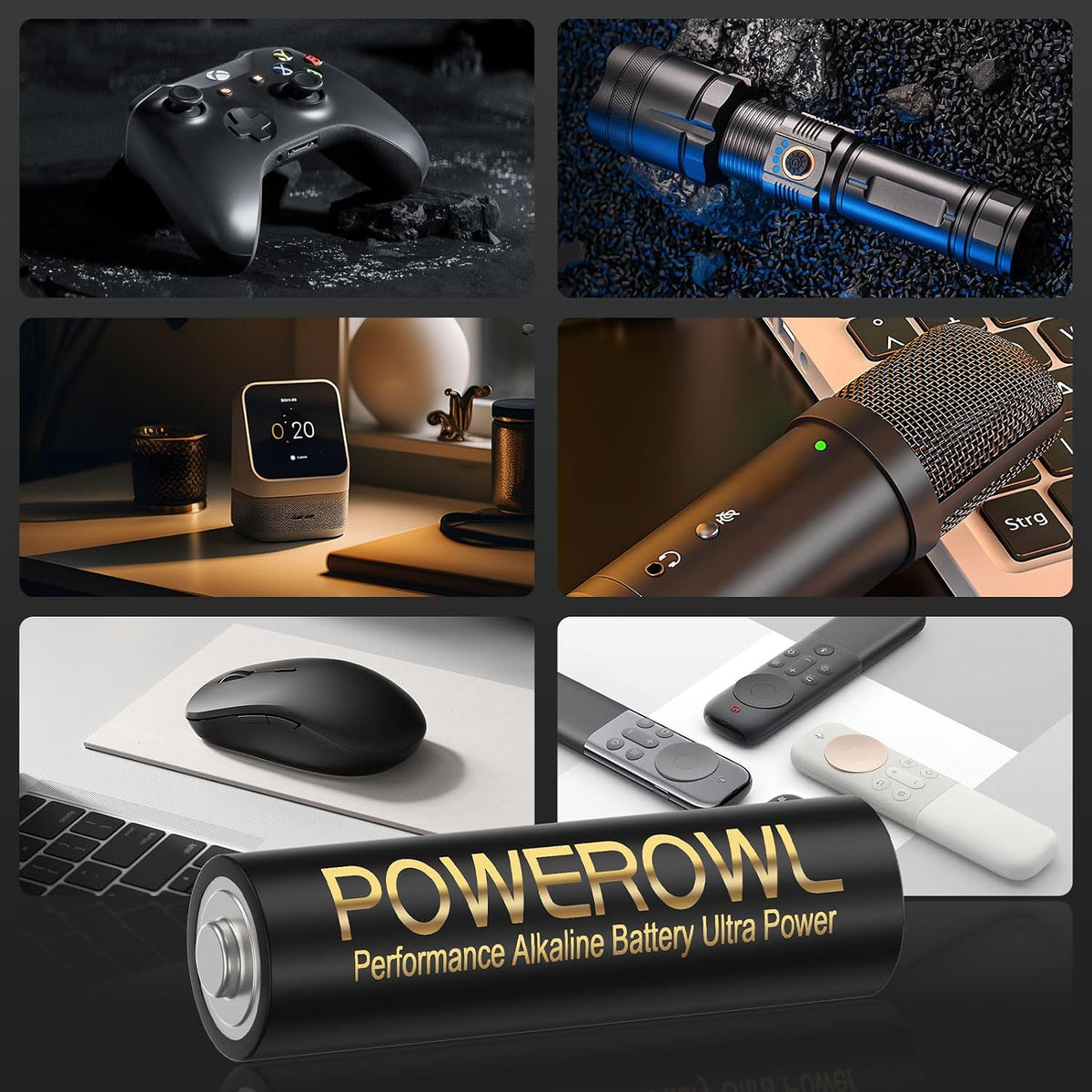POWEROWL AAA (LR03) Batteries 12 Pack - Alkaline 1.5v - High-Capacity Long Lasting Double A Battery, 10-Year Shelf Life