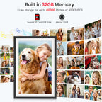 Frameo WiFi Digital Photo Frame 10.1 Inch - 1280x800 HD IPS Touch Screen Picture Frame Electronic, 32GB Memory, Auto Rotate, Wall Mountable, Digital PictureFrame for Sharing Photos and Videos