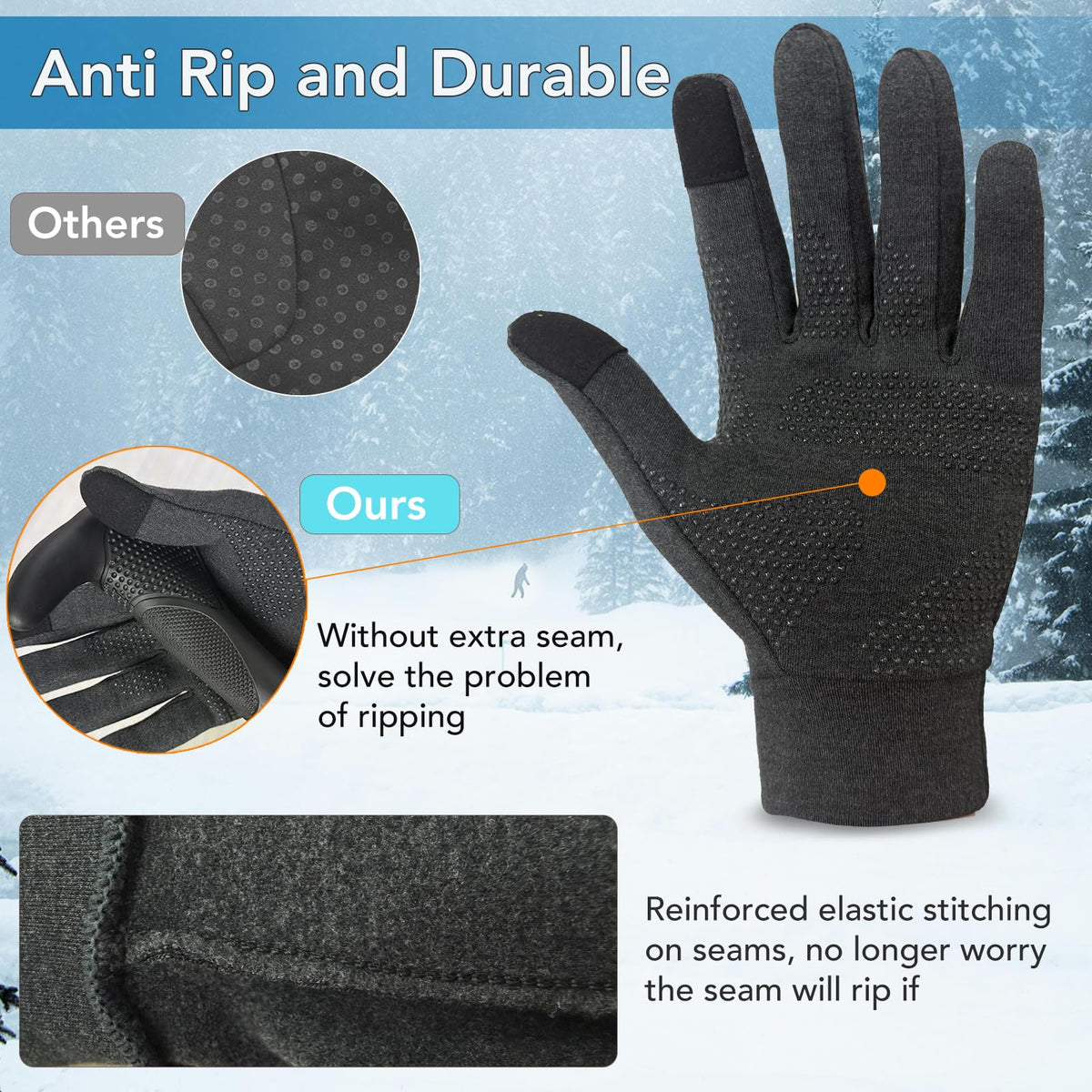 Unigear Running Gloves, Touch Screen Anti-slip Lightweight Gloves Liners for Cycling Biking Sporting Driving for Men Women