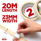 Status IONOS Masking Tape, Multi Surface, Pack of 2, 23mm x 20m