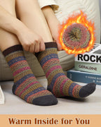 Ladies Socks Wool Thermal Fluffy Gifts For Women 5 Pairs
