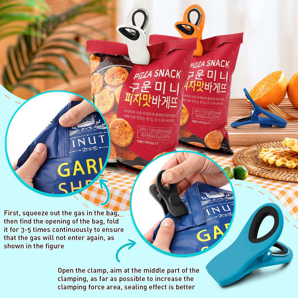 Chip Clips, Bag Clips for Food Storage, 12 Pack Multicolor