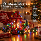 Dazzle Bright Fairy Lights Battery Operated, 20 FT 60 LED Silver Wire Waterproof Battery Operated String Lights, Christmas Decorations for Indoor Outdoor Bedroom Yard Decor, Red