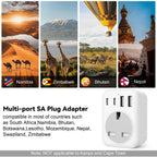 2 Pack UK To European Plug Adapter, 5 IN 1 European Travel Adaptor with 2 USB C & 2 USB A, EU Plug Adapter for Germany Spain France Turkey Greece etc (Type E/F)
