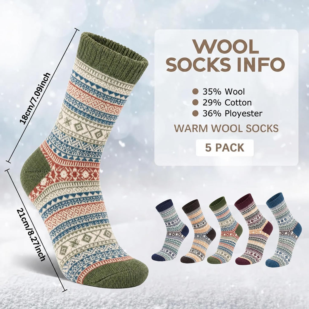 Ladies Socks Wool Thermal Fluffy Gifts For Women 5 Pairs
