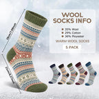 Ladies Socks Wool Thermal Fluffy Gifts For Women 5 Pairs