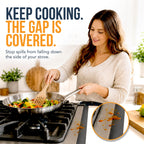 Linda’s Essentials Silicone Stove Gap Covers (2 Pack), Heat Resistant Oven Gap Filler Seals Gaps Between Stovetop and Counter, Easy to Clean Stove Gap Guard (21 Inches, Black)