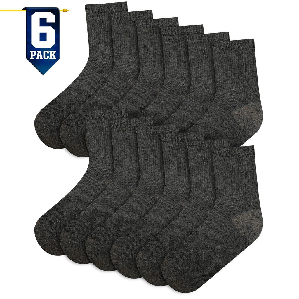A2Z 4 Kids Boys Girls Cotton Rich Plain Ankle School Socks 6 Pack Age 2-14