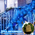 Christmas Lights Outdoor Battery Operated String Lights Total 100LED 33Ft with Timer 8 Modes 16.4Ft*2 Waterproof Outdoor Indoor for Christmas Decor, Warm White, 2-Pack
