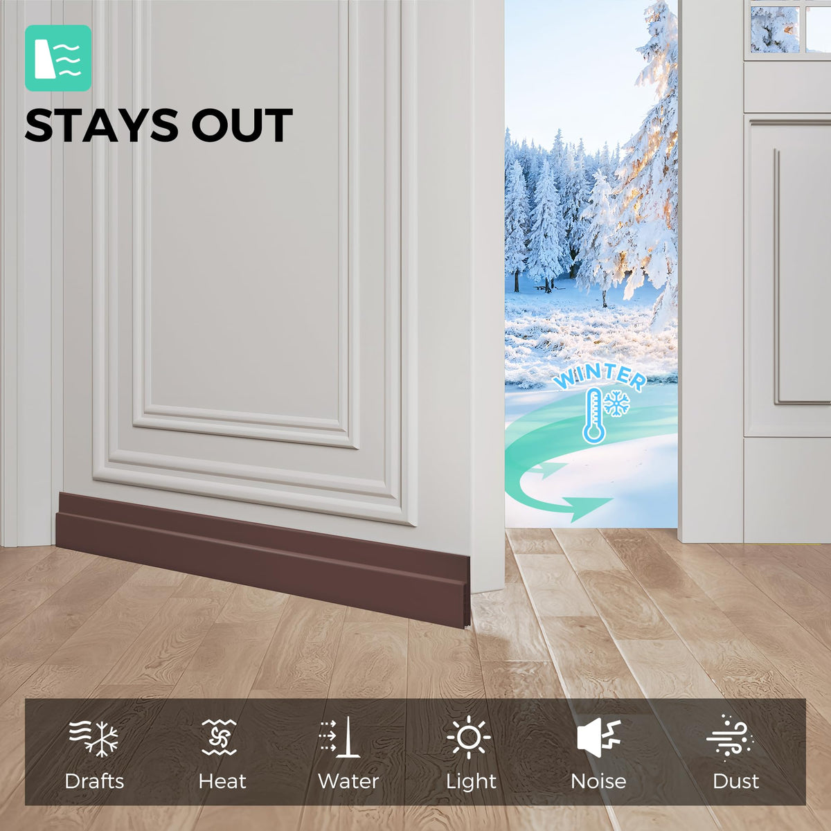 Hojoy Draft Excluder for Doors, Self Adhesive Door Draft Excluder 2 Pack