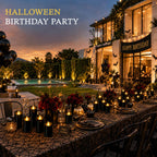 Outdoor Flameless Candles, Patented 3D Dual-LED, Set of 2 Slanted Plastic Pillars with Remote, Waterproof Non-Melting Battery Operated Decor for Bathroom Bedroom Gift, Black (D3 x H6)
