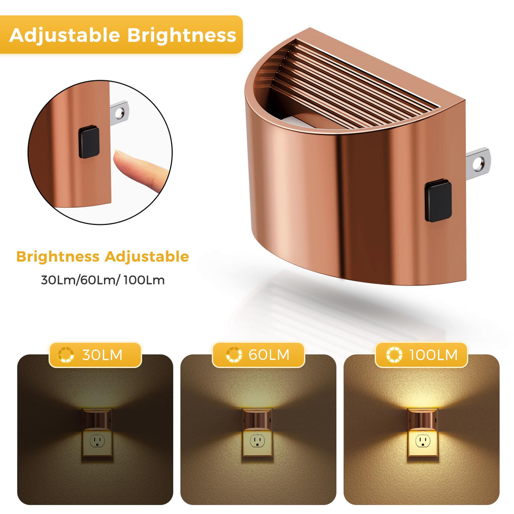 L LOHAS LED Night Lights Plug into Wall, Dimmable Night Light 2 Pack