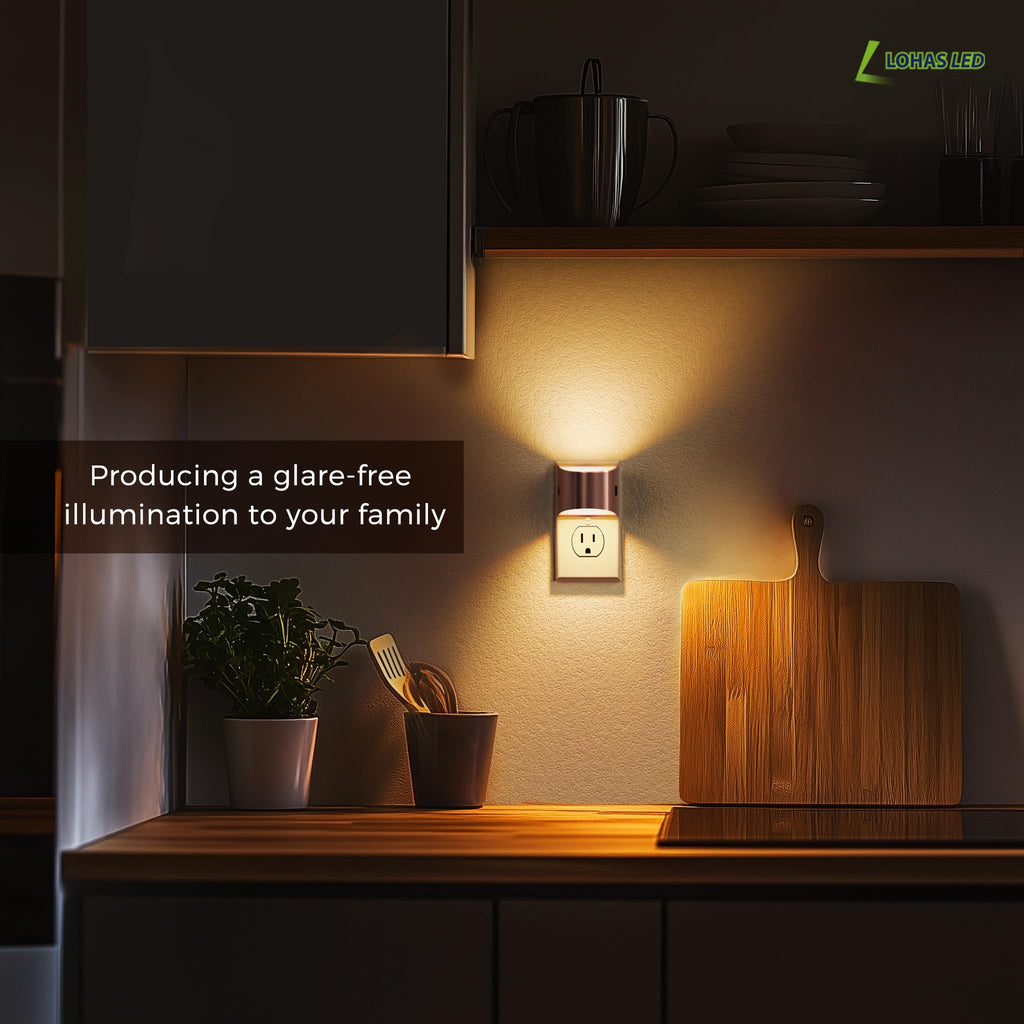 L LOHAS LED Night Lights Plug into Wall, Dimmable Night Light 2 Pack
