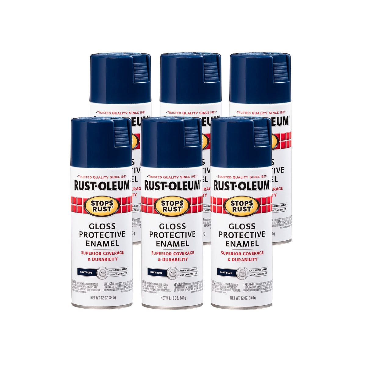 Rust-Oleum 7776830 Stops Rust Spray Paint, 12 oz, Flat Black