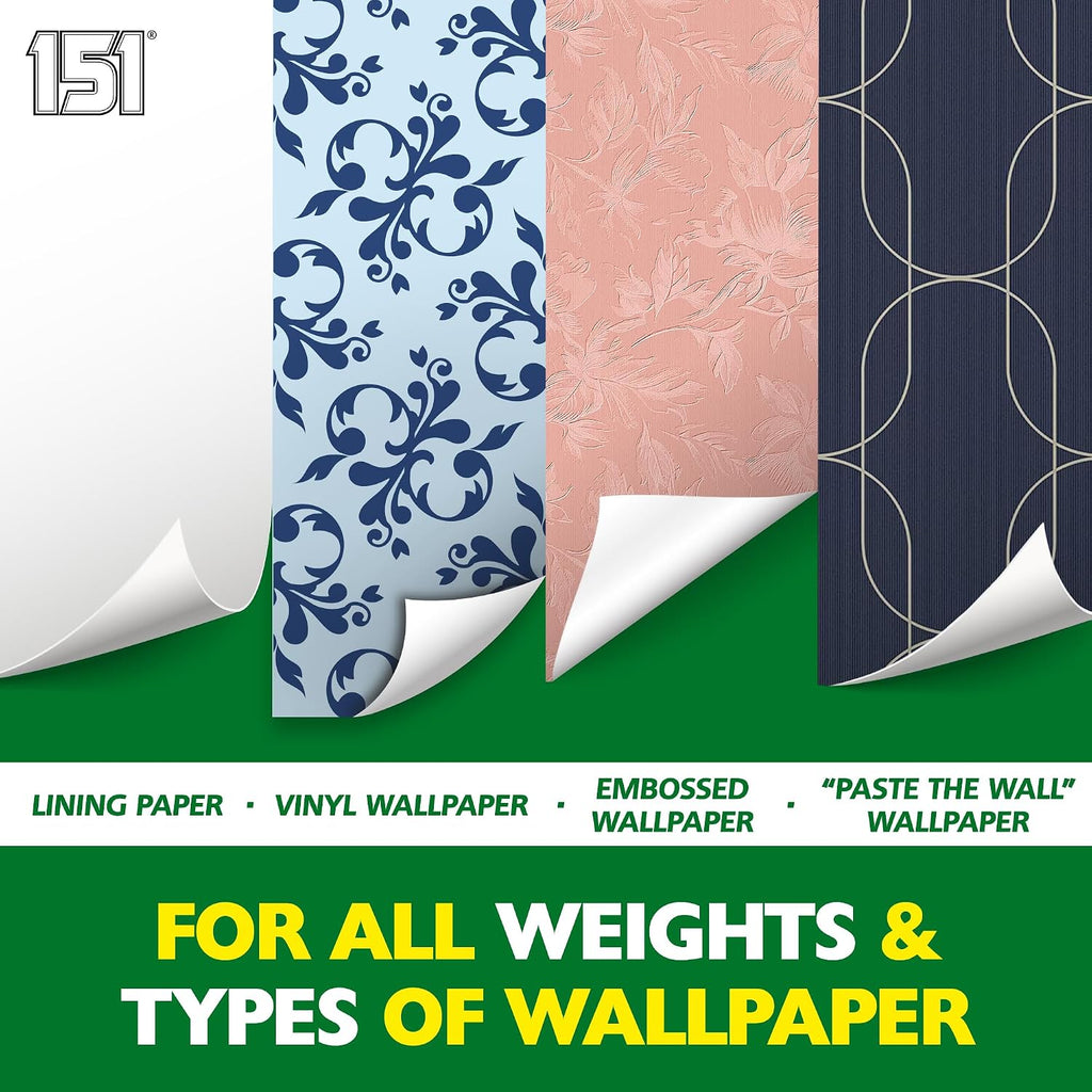 151 All Purpose Wallpaper Paste | Super Strong Wall Paper Adhesive - Ready in 3 Minutes | Suitable for All Types & Weights of Wallpaper | Easy To Use - Hangs Up To 10 Rolls (12 Pints)