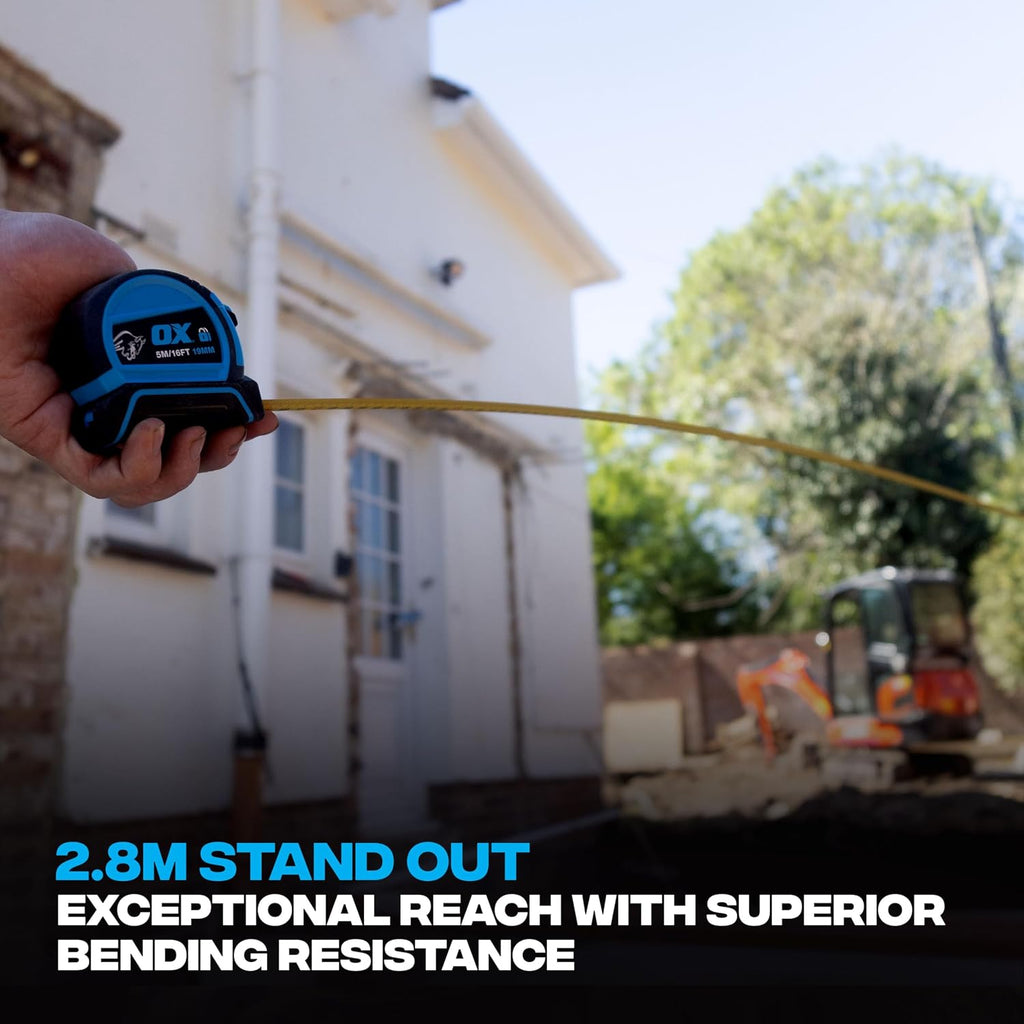 OX Pro Dual Auto Lock Tape Measure 5m, Magnetic Hook, Metric & Imperial