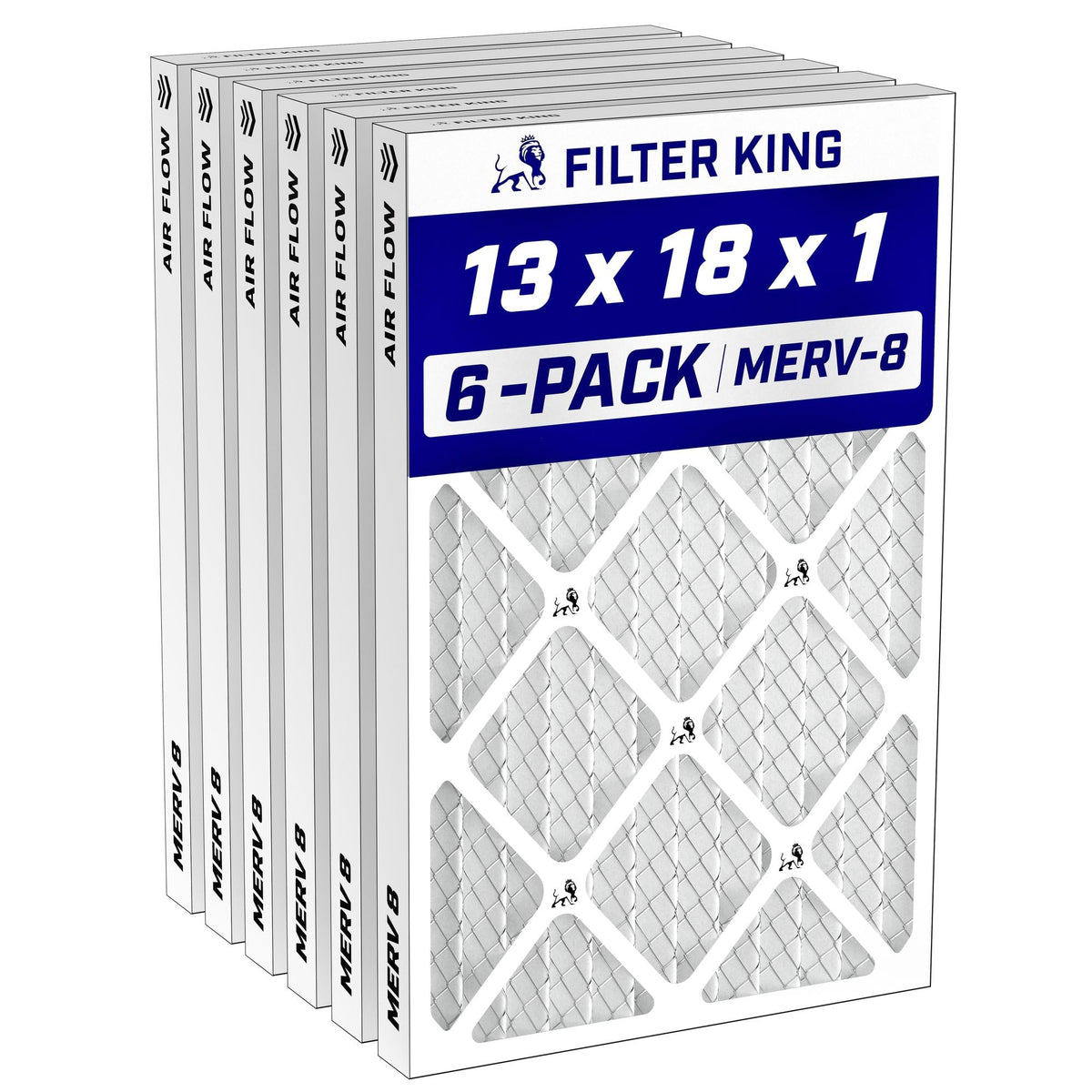Filter King 19.25x23.25x2 Air Filter MERV 8, AC Furnace Filters (6-Pack)