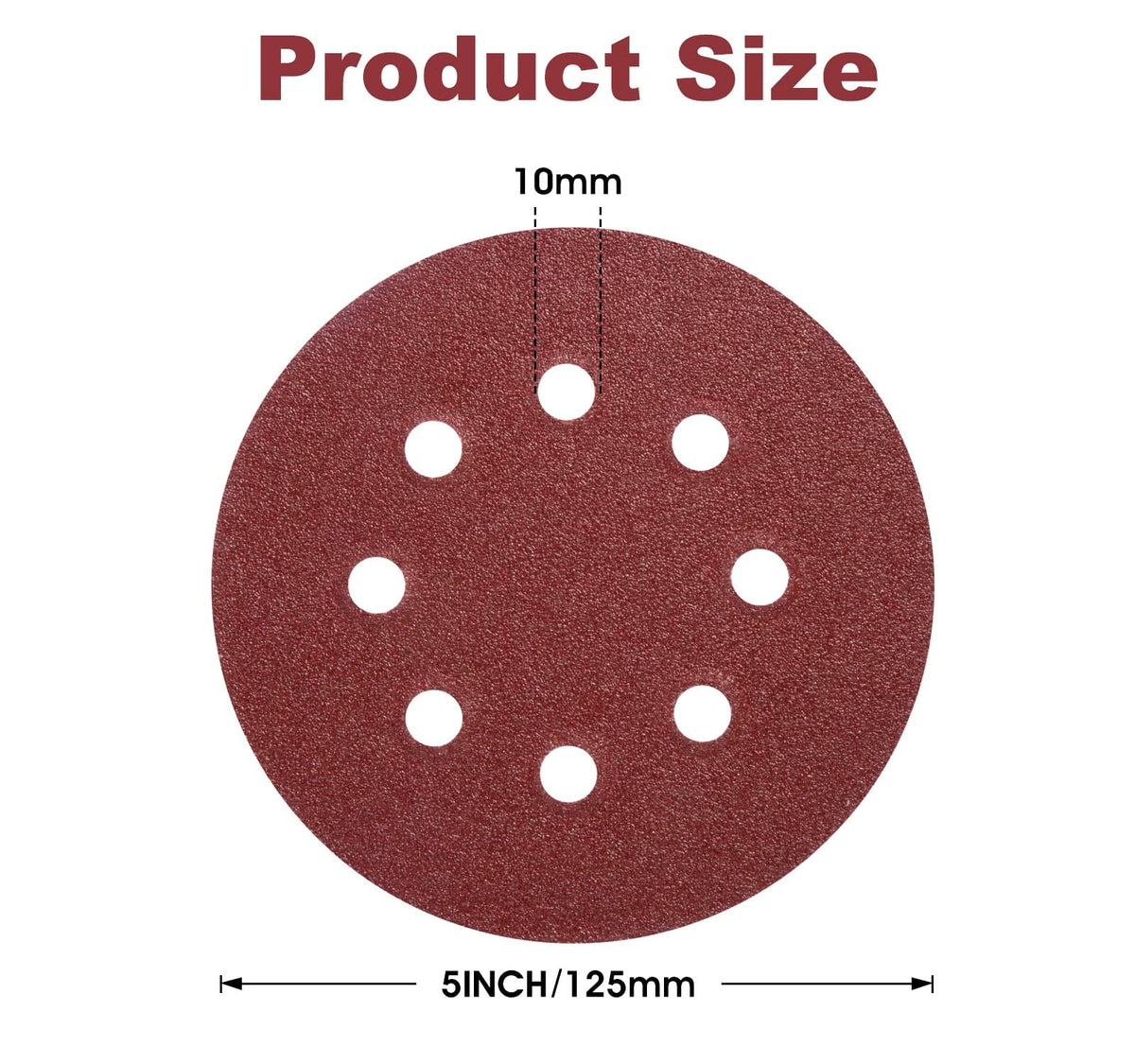 S SATC Sanding Discs 60 Grit 110Pcs Orbital Sander Discs 125mm Hook and Loop Round Orbital Sander Pads for Sanding