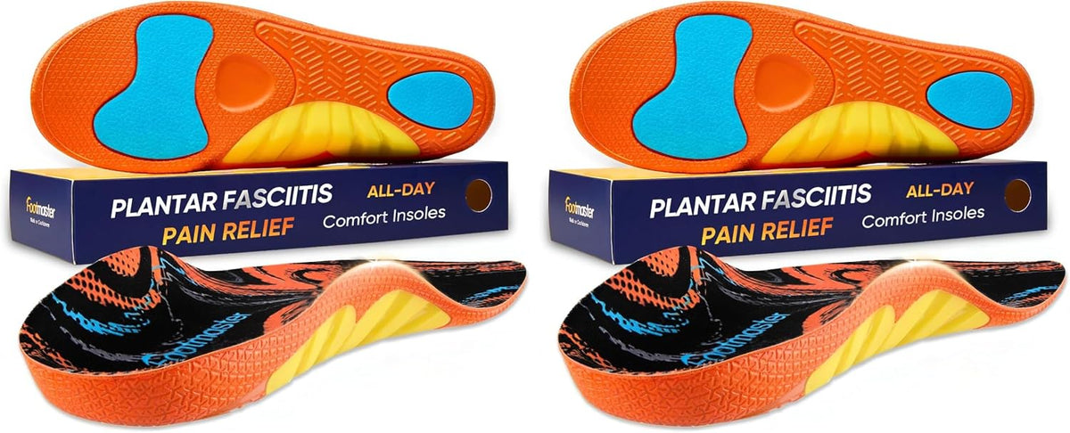 Footmaster Plantar Fasciitis Pain Relief Insoles,All-Day Comfort Orthotic Shoe Inserts with Arch Support,Shock Absorbing for Heel Pain and Flat Feet