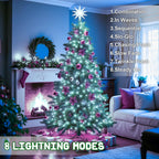 Christmas Lights Outdoor Battery Operated String Lights Total 100LED 33Ft with Timer 8 Modes 16.4Ft*2 Waterproof Outdoor Indoor for Christmas Decor, Warm White, 2-Pack