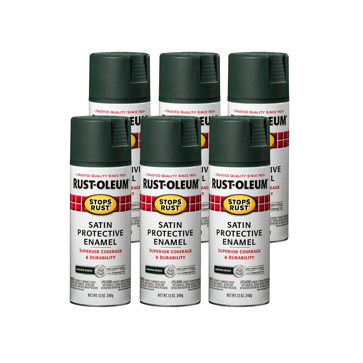 Rust-Oleum 7776830 Stops Rust Spray Paint, 12 oz, Flat Black