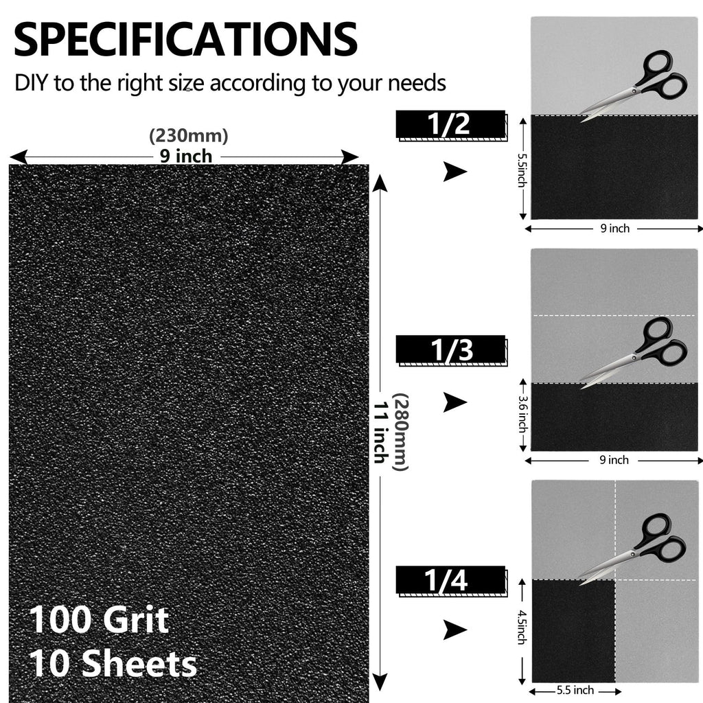 Sandpaper 600 Grit, Wet Dry Sand Paper 9 x 11 Inch
