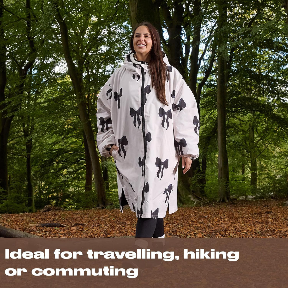 OHS Adults Drying Robe, Water-Resistant Changing Robe Gifts for Women Comfy Sherpa Privacy Robes for Women Men, Stay Dry Jacket Swimming Camping Drying Robes - S/M, L/XL