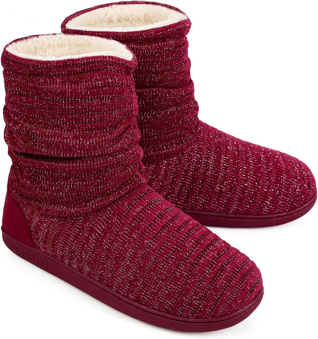 LongBay Women Slipper Boots Warm Memory Foam Indoor Outdoor House Shoe Gift
