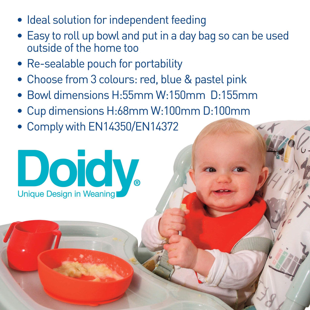 Doidy Cup, Open Cup for Training Baby 6 Months-3 Years, 200ml, Slanted Weaning Cup with Handles for Learning to Drink, BPA Free (Orange)